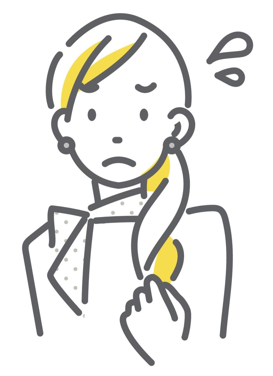 困っている様子の女性のアイコン