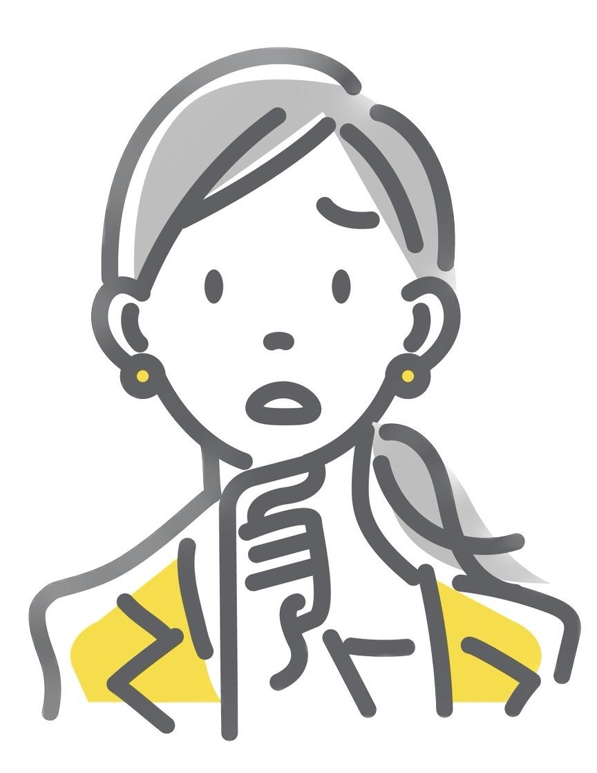 不安な様子の女性のアイコン